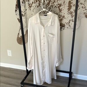 White Button-Up Nightgown or Robe